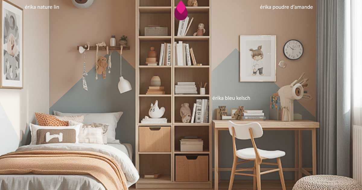 Chambre d&rsquo;enfant en aplats doux