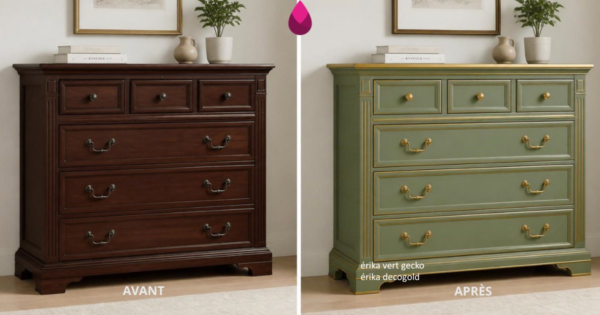 Commode acajou rehaussée d'or