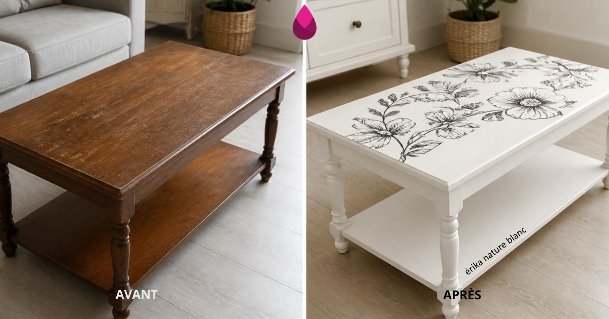 Table basse et décor floral